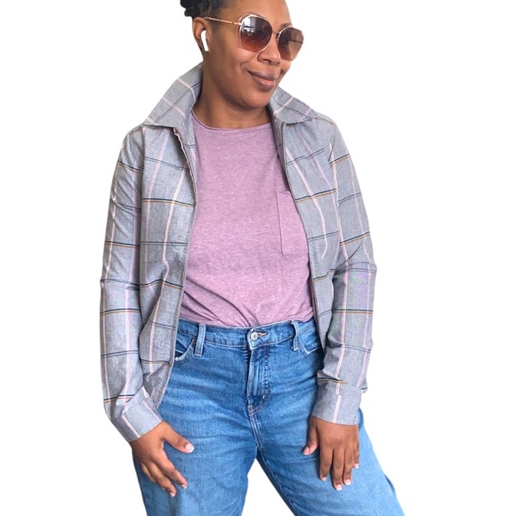 Topman Other - Topman Plaid Bomber Jacket Lightweight